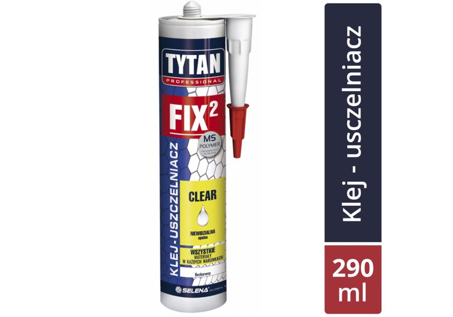 Zdjęcie: Klej montażowy bezbarwny FIX2 Clear 290 ml TYTAN PROFESSIONAL
